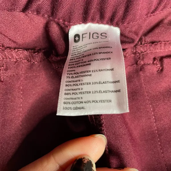 FIGS Disney XS Zamora Jogger Scrub Pants Burgundy Mickey Mouse Maroon CNA RN VET - Image 6
