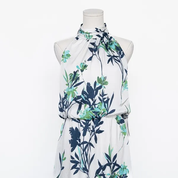 Adrianna Papell Floral Halter Midi‎ Dress - Image 12