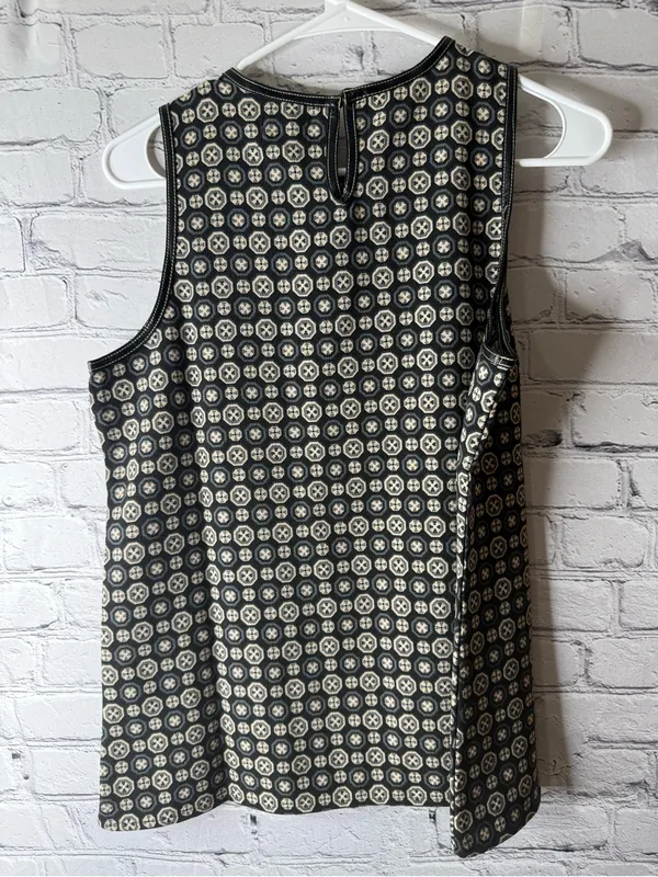 Mud Pie Black and Cream Sleeveless Geometric tunic shirt size small - Image 4