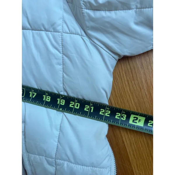 YPB Your Personal Best Cream Quilted Puffer Jacket Side Zip Vents Large - Image 5