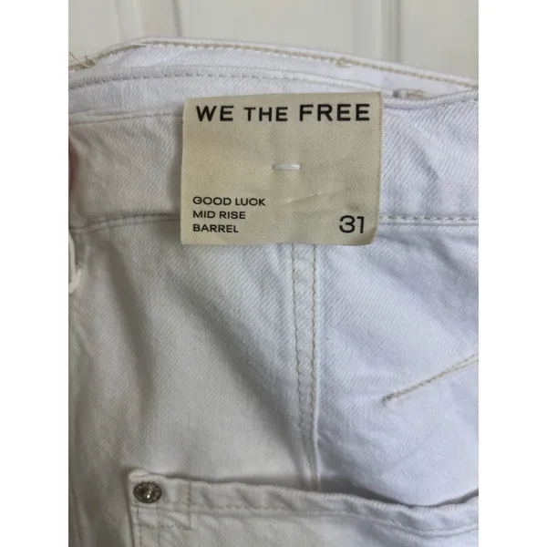 NWT Flawed Free People We the Free White Denim Good Luck Mid Rise Shorts 31 - Image 4
