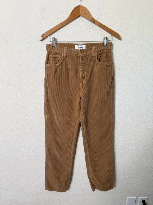 Reformation Cynthia Button Fly‎ High Rise Corduroy Pants Womens Size 27 - Image 3