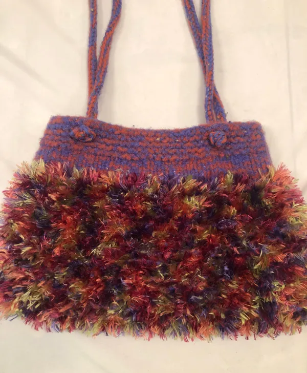 Very Cool Fuzzy Yarn Disco “Groovy” Bag Shoulder Purse - Image 4