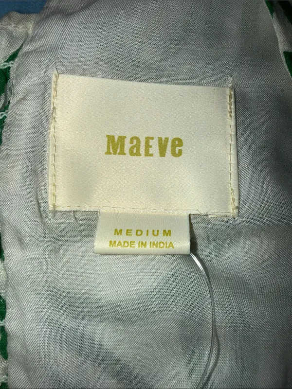 Maeve Sleeveless Green Geometric Tie-Front Tank Top - Image 7