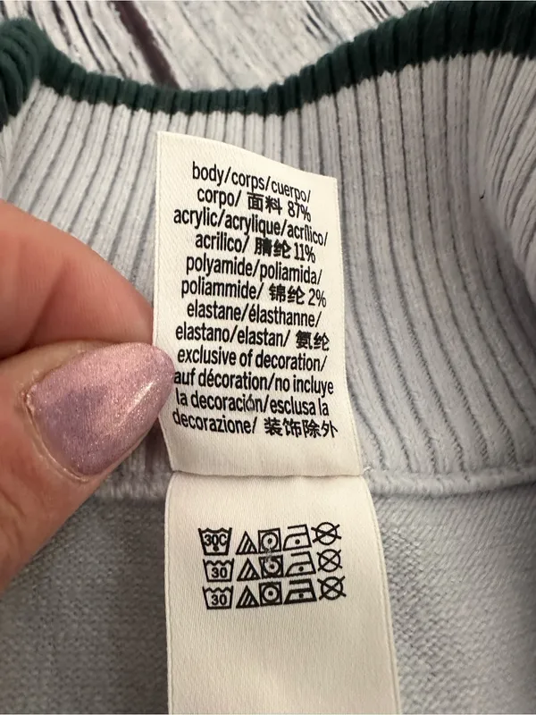 VS PINK Après Ski Light Blue Zip-Neck Sweater - Image 6