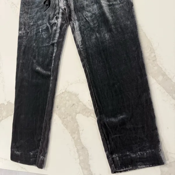 Anthropologie Elevenses Velvet Ribbon TieFront Trouser Pants Womens Size 2 Gray - Image 4