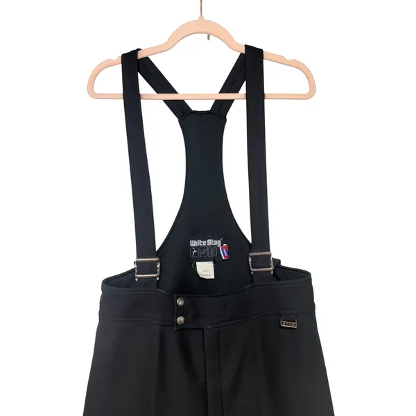 Vintage White Stag Ski Bibs Pants Black High Waisted Suspender Made USA Medium - Image 4