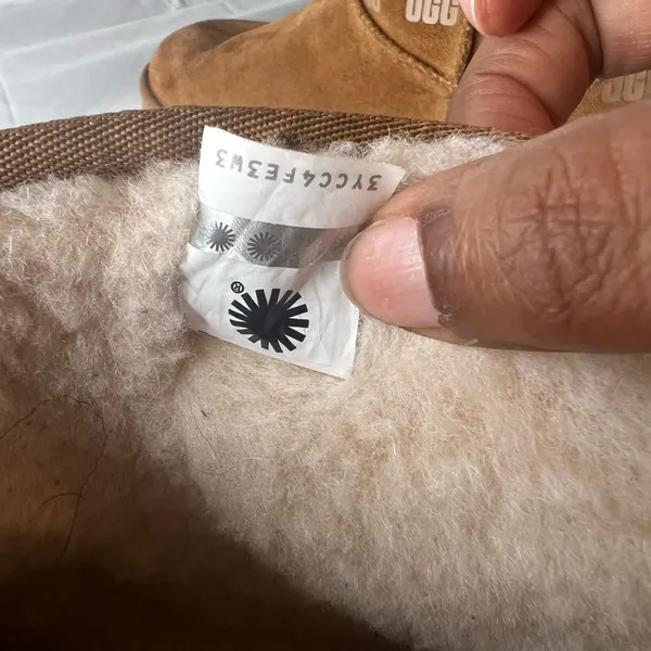 UGG Chestnut Suede Ankle Boots Women size 10 logo print - Image 6