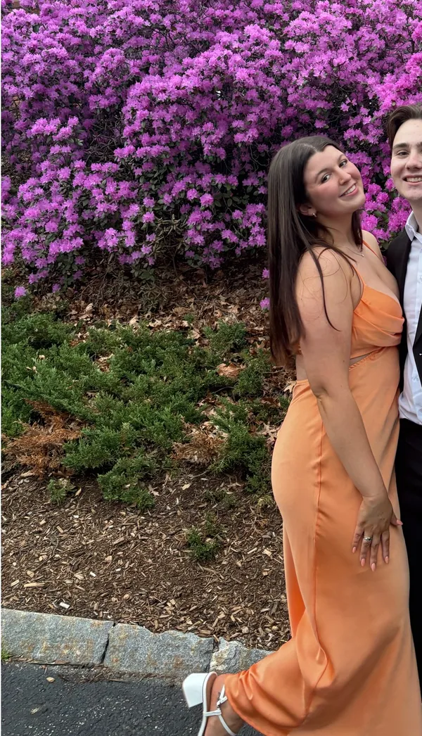 Orange Satin Dress - Image 2