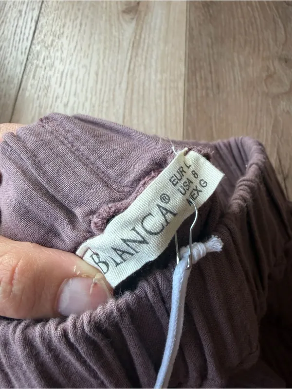 Blanca Gaia Trouser Twilight Mouve 100% Cotton Pants NWT Large - Image 3