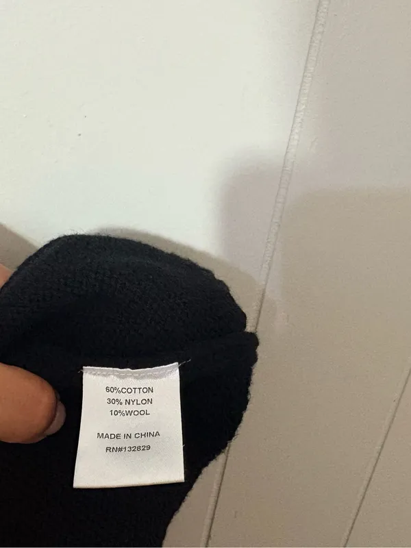 L’Academie Oversized V Neck Wool Blend Sweater Vest Black Size S - Image 6