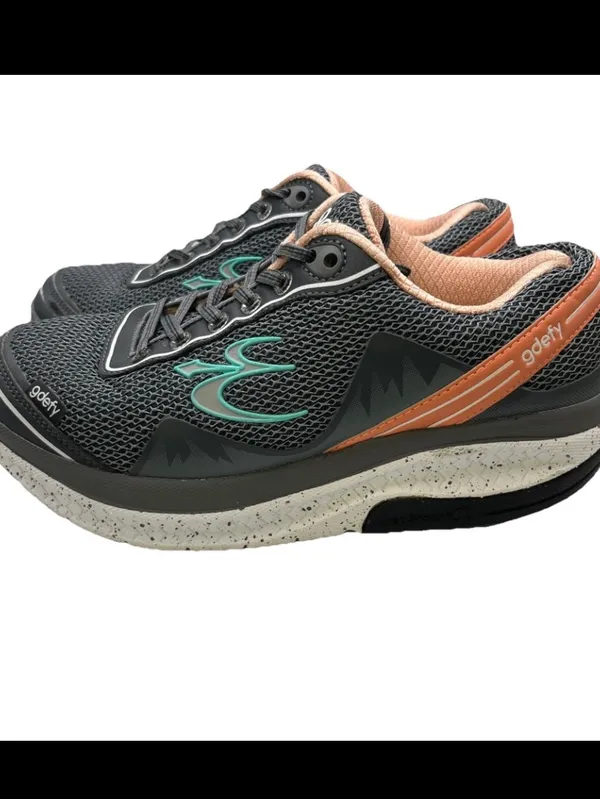 Godefÿ Women's Gray Athletic Sneakers with Coral & Teal Accents - Image 4