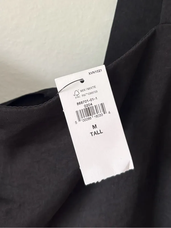 Banana Republic Black Sleeveless Satin Midi Dress Tie Back Square Neck Cocktail - Image 5