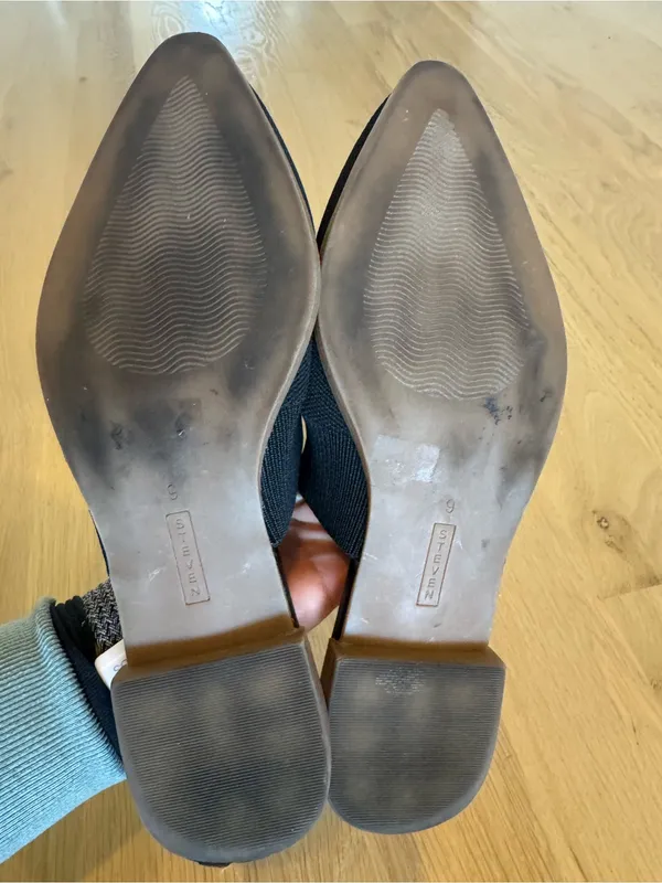 Steven New York Vende knit mule point toe flats black size 9 - Image 4