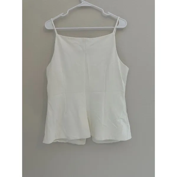 Anthropologie Sunday in Brooklyn Ponte Apron Vest Top White Large - Image 3