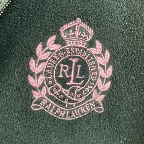 Ralph Lauren Black & Pink Fleece Zip Up Long Sleeve Jacket M - Image 5