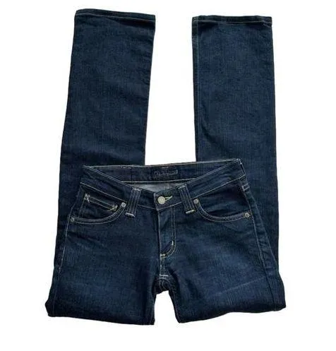 Devinbirds by Nudie Dark Wash Low Rise Birds Bootcut Dry Denim Jeans Size 27 - Image 2