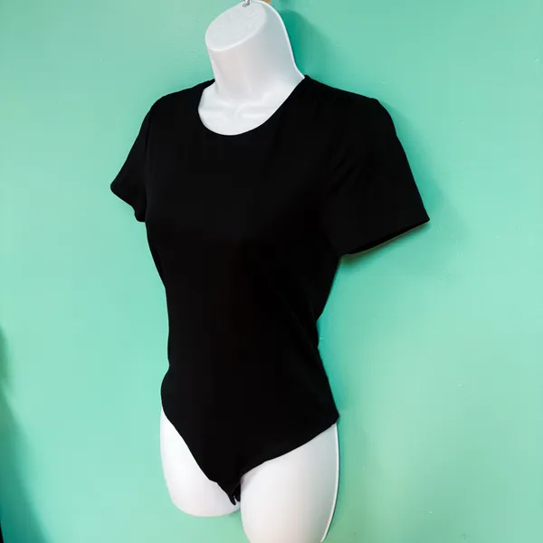 Spanx Black Short Sleeve Thong Bodysuit - Image 5