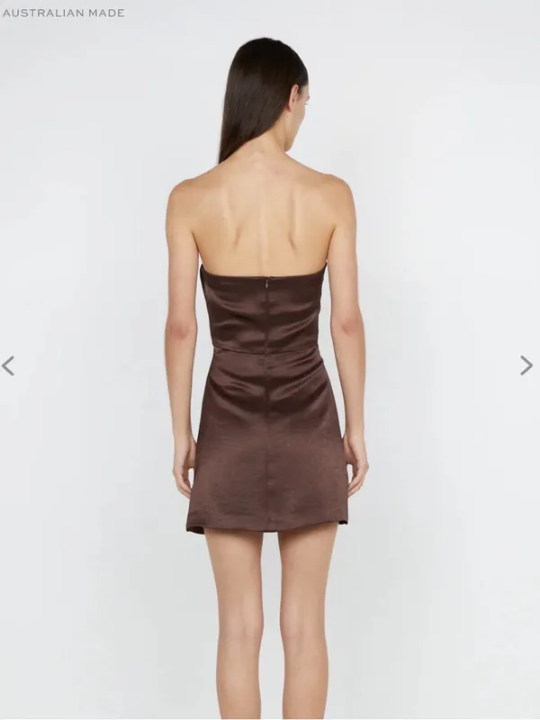 Bec + Bridge Ymone Strapless Mini Dress Dark Chocolate Size 2 - Image 2