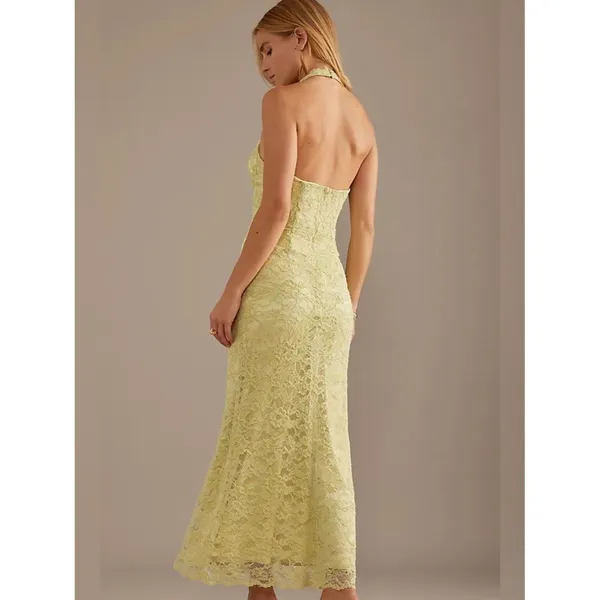 Anthropologie Bardot Evana Lace Halter Midi Dress - Image 4