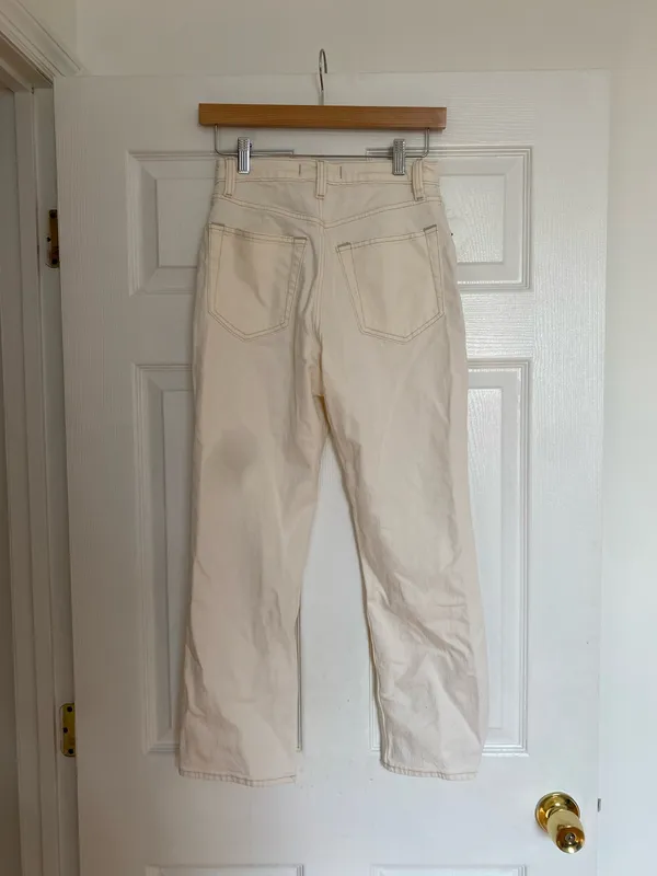 Abercrombie Ankle Straight Ultra High-Rise White Jeans - Image 3