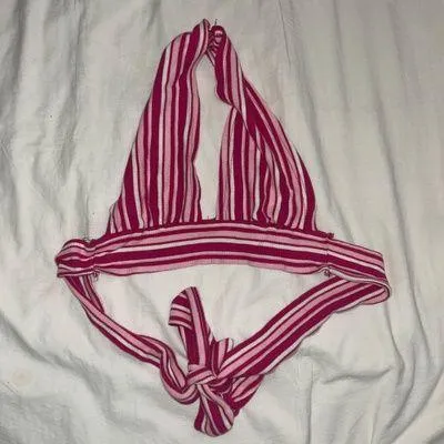y2k striped halter crop top Pink Size XS - Image 2