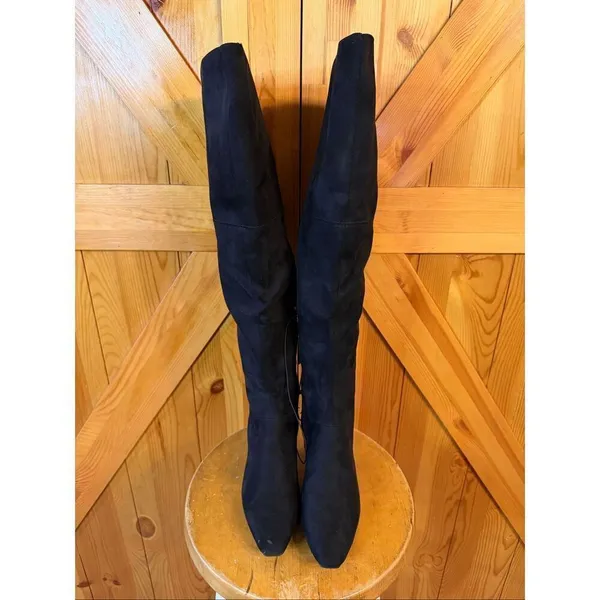 Worthington Valto Faux Suede Black High Over Knee Heeled Boots Size 6M nwt Read - Image 2
