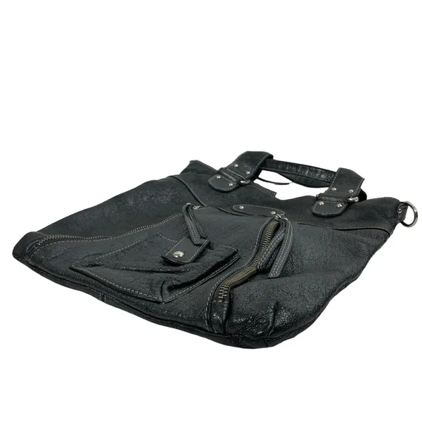 Renato Minelli Metallic Tote Bag Crossbody Bag Convertible Black - Image 5