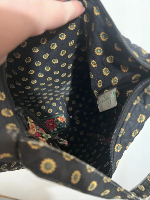 Vera Bradley Vintage Americana Shoulder Bag Purse & Wallet Set Blue and Red - Image 9