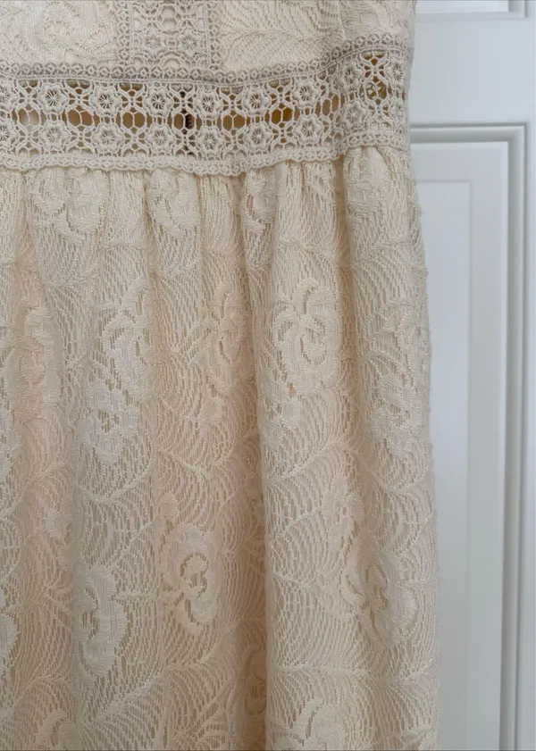 Altar’d State cream Lace Overlay sundress Dress Small - Image 3