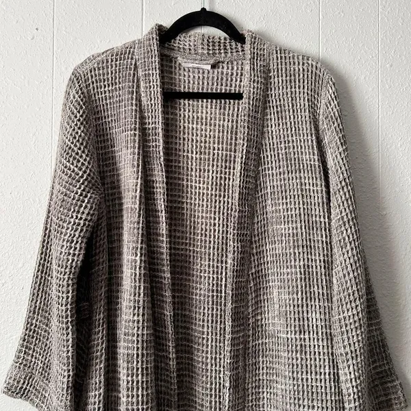 Parachute Robe Womens Small Waffle Knit Open Front 100% Cotton Breathable Cozy - Image 3