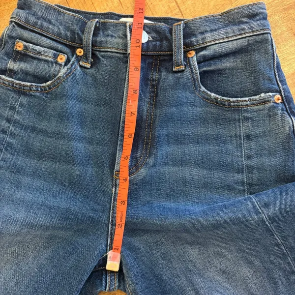 Pistola Eli Barrel Jeans 24 Augustus‎ Wash High Rise Arched Cropped Blue Denim - Image 13