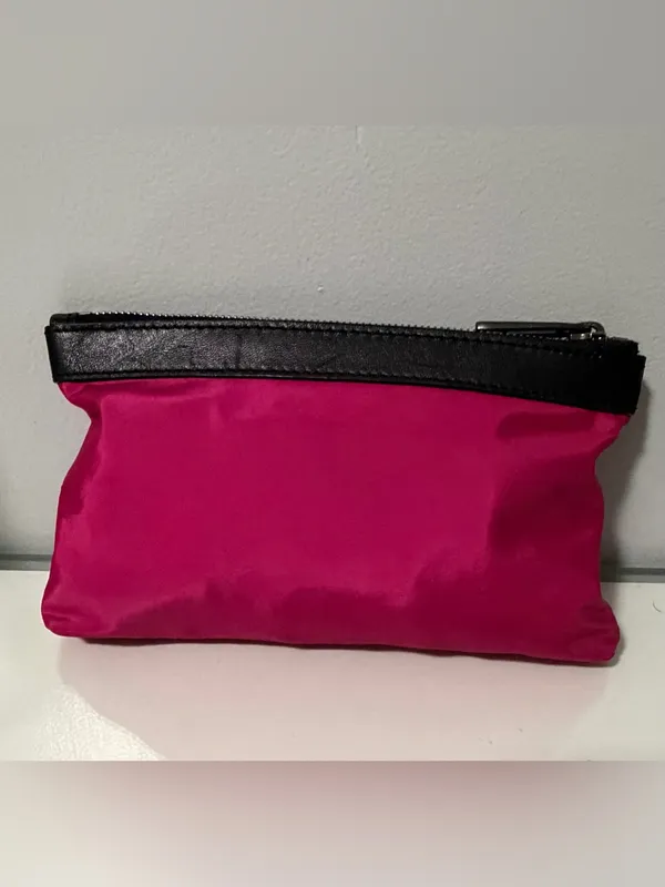 Burberry Hot Pink Nylon Cosmetic Pouch with Black Trim - Image 2