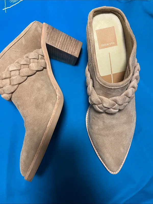 Dolce Vita Tan Braided Suede Pointed Mule Size 7.5 - Image 4