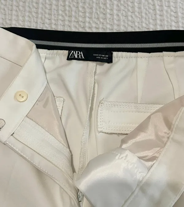 ZARA white ankle straight pencil pants - Image 4