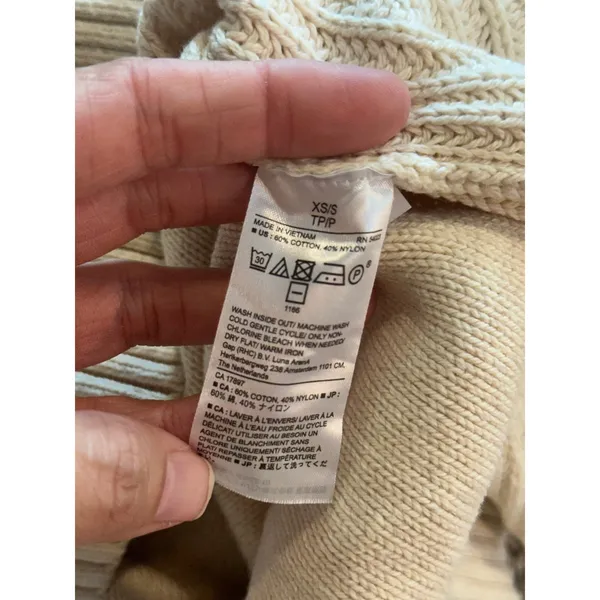 Banana Republic Womens Cable Knit Turtleneck Sweater Vest Cream Ivory XS/S - Image 6