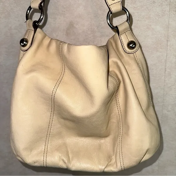 Mia Battina Women's Genuine Leather‎ Cream Bag - Image 9