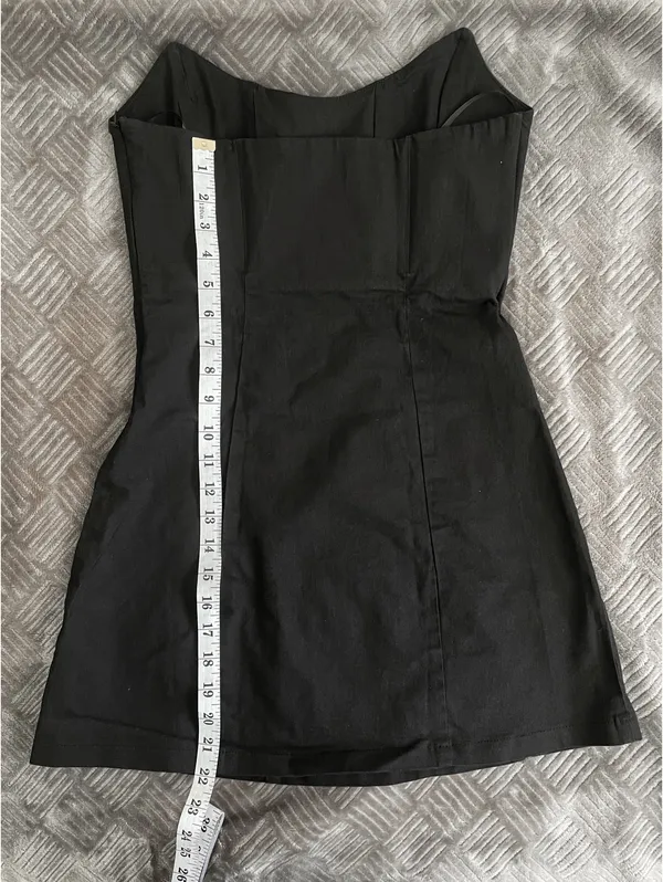 White Fox Boutique Black Corset Mini Dress with Slit - Image 8