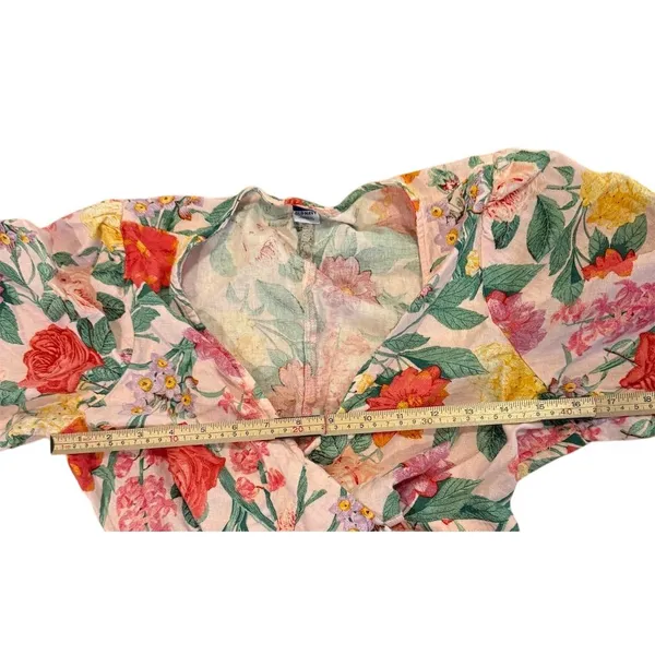 Old Navy Women's Floral Fit & Flare Maxi Dress Size M Multicolor Linen Bkend - Image 4