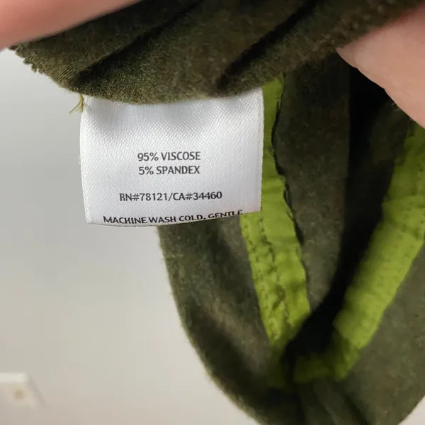Eileen Fisher Relaxed Lagenlook Wide Leg Pull On Pant Medium‎ Green Olive - Image 5