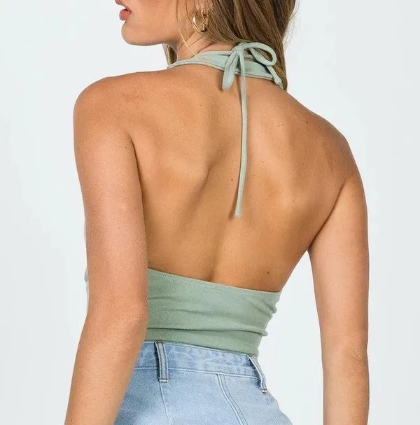 Princess Polly Green Raddix Halter Top - Image 3