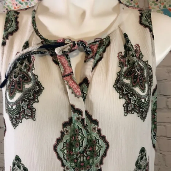 Crosby sleeveless white green boho top White Size M - Image 2