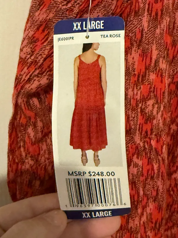 Joie Red Printed V-Neck Maxi Dress - Image 5
