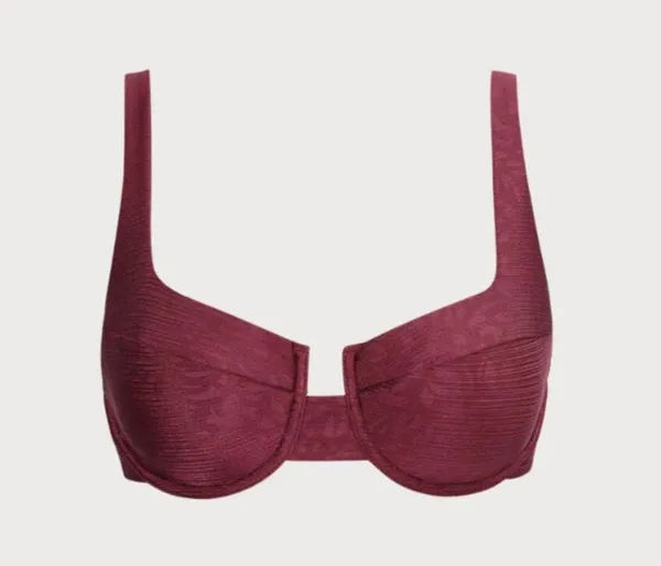 Berlook Burgundy Jacquard Underwire Bikini Top and bottom 57 - Image 8