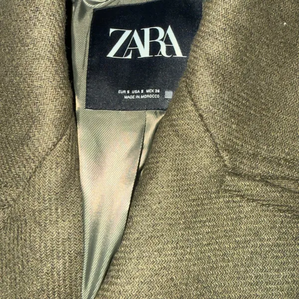 NWT ZARA WOOL BLEND DOUBLE-BREASTED COAT KHAKI Green Bloggers Fave Oversize READ - Image 12
