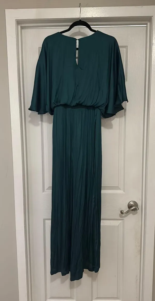 Teal Satin Jumpsuit - Image 2