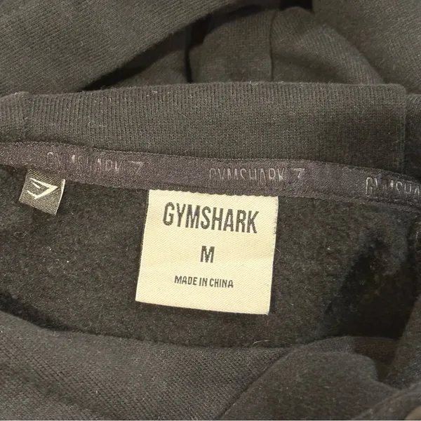 GYMSHARK Women’s Black Cropped Hoodie Size Medium - Image 4