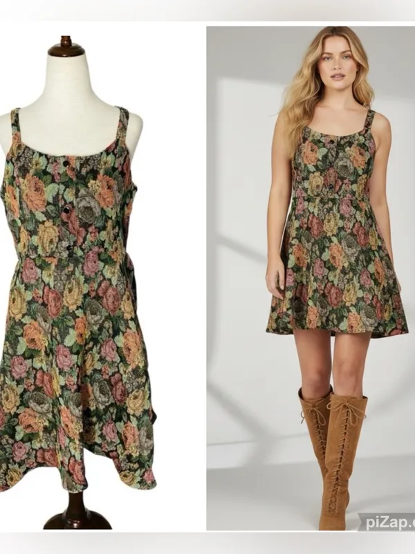 SHEIN Floral Tapestry Fit & Flare Dress - Image 2