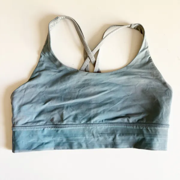 Lululemon Womens Energy Long Line Sports Bra Utility Blue Blue Cast Gym Size 10 - Image 3