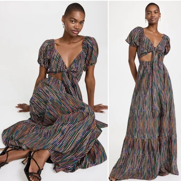 NWT Ramy Brook Striped Maxi Cut Out Dress Sz‎ Small $495 - Image 3